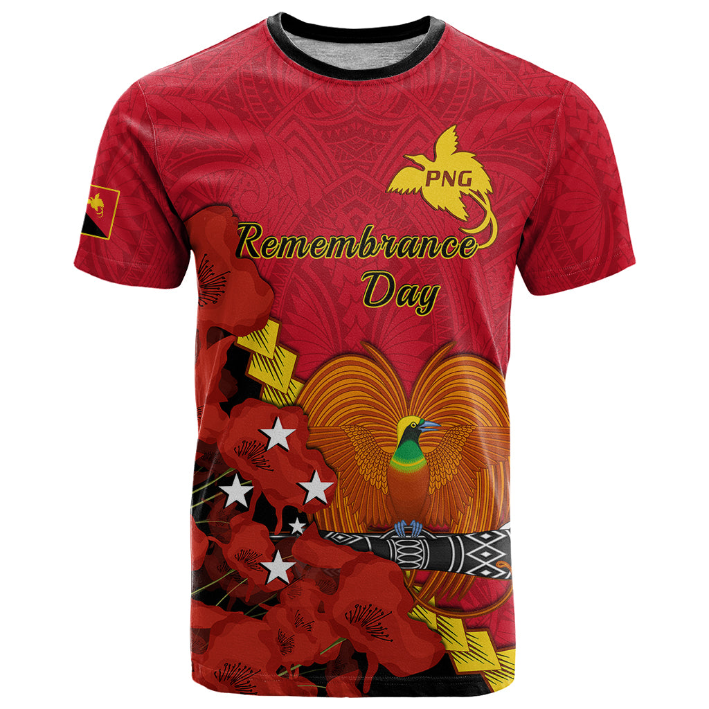 Polynesian Pride Remembrance Day PNG T Shirt Papua New Guinea We Will Remember Them LT14 Red - Polynesian Pride