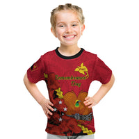 Personalised Remembrance Day PNG Kid T Shirt Papua New Guinea We Will Remember Them LT14 Red - Polynesian Pride