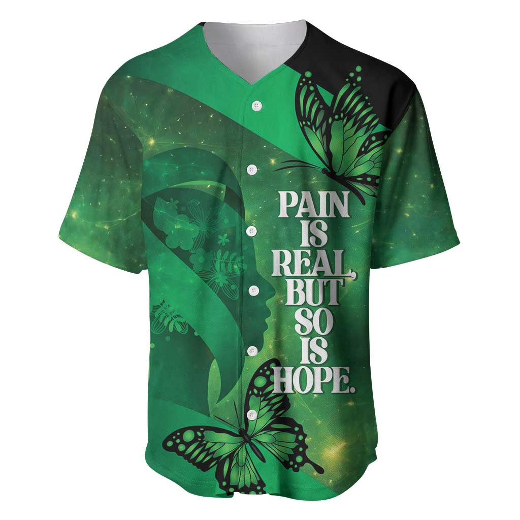 Personalised World Mental Health Awareness Month Baseball Jersey Warriors Brave Strong Galaxy Vibes