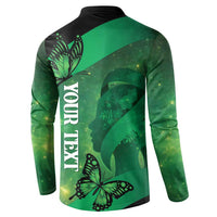 Personalised World Mental Health Awareness Month Button Sweatshirt Warriors Brave Strong Galaxy Vibes