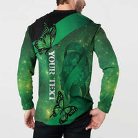 Personalised World Mental Health Awareness Month Button Sweatshirt Warriors Brave Strong Galaxy Vibes