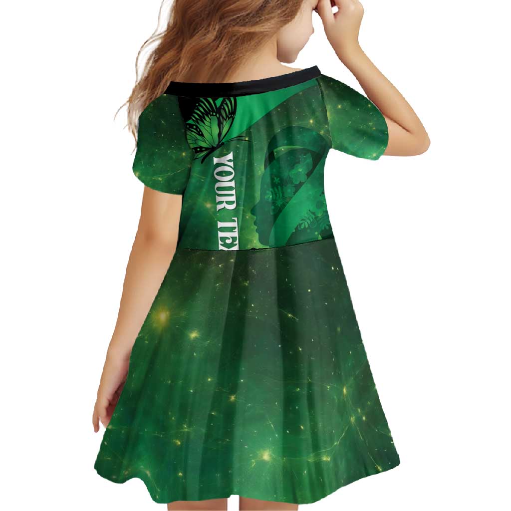 Personalised World Mental Health Awareness Month Family Matching Short Sleeve Bodycon Dress and Hawaiian Shirt Warriors Brave Strong Galaxy Vibes