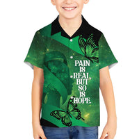 Personalised World Mental Health Awareness Month Kid Hawaiian Shirt Warriors Brave Strong Galaxy Vibes