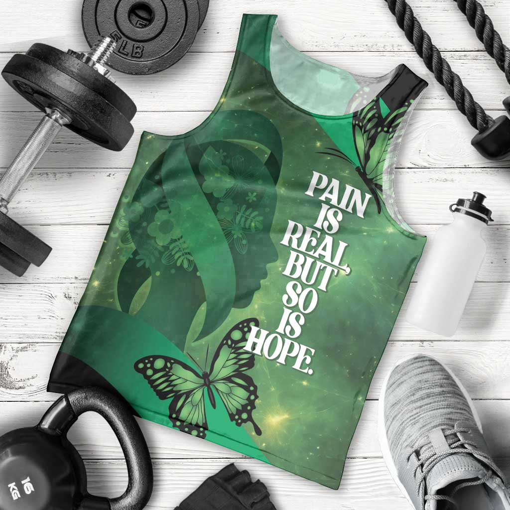 Personalised World Mental Health Awareness Month Men Tank Top Warriors Brave Strong Galaxy Vibes