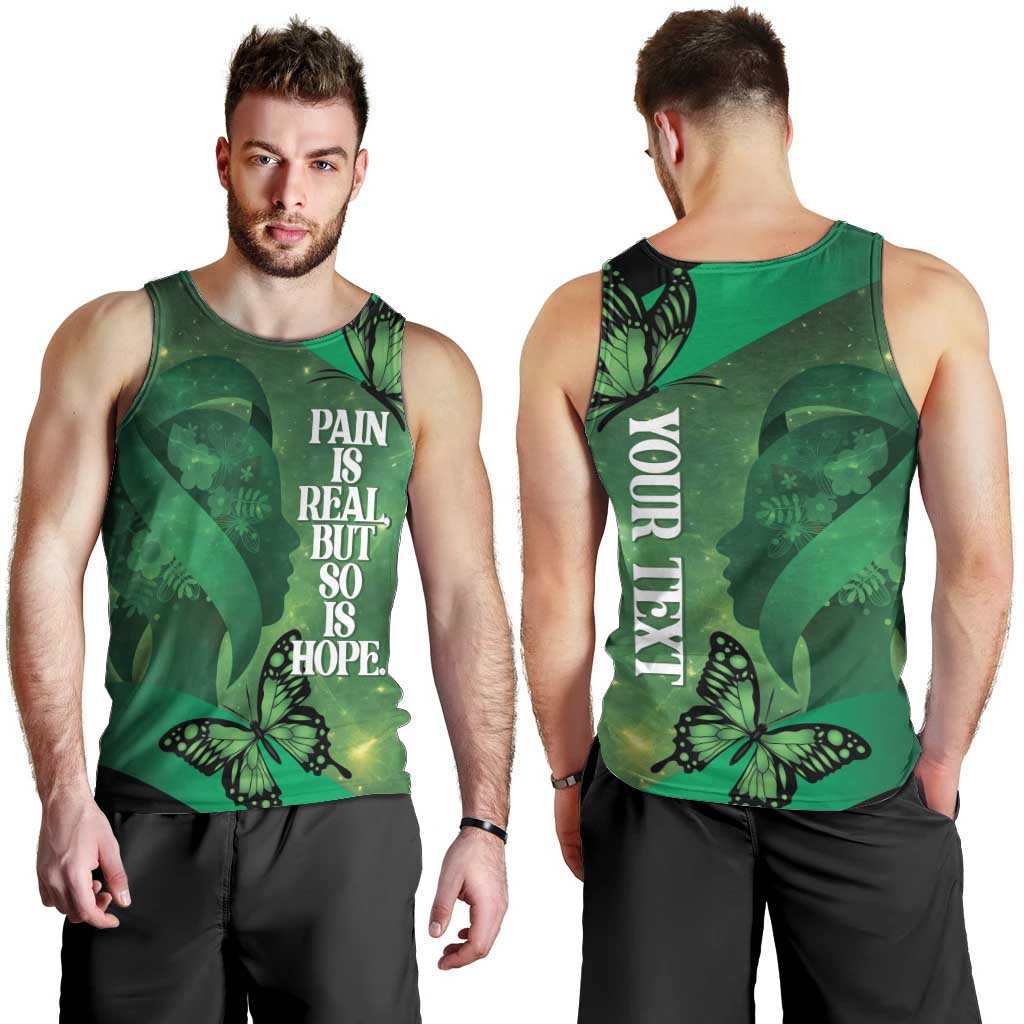 Personalised World Mental Health Awareness Month Men Tank Top Warriors Brave Strong Galaxy Vibes