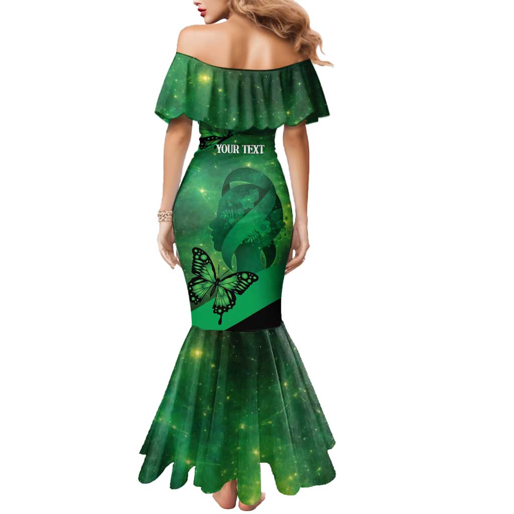 Personalised World Mental Health Awareness Month Mermaid Dress Warriors Brave Strong Galaxy Vibes