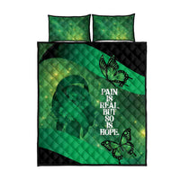 World Mental Health Awareness Month Quilt Bed Set Warriors Brave Strong Galaxy Vibes