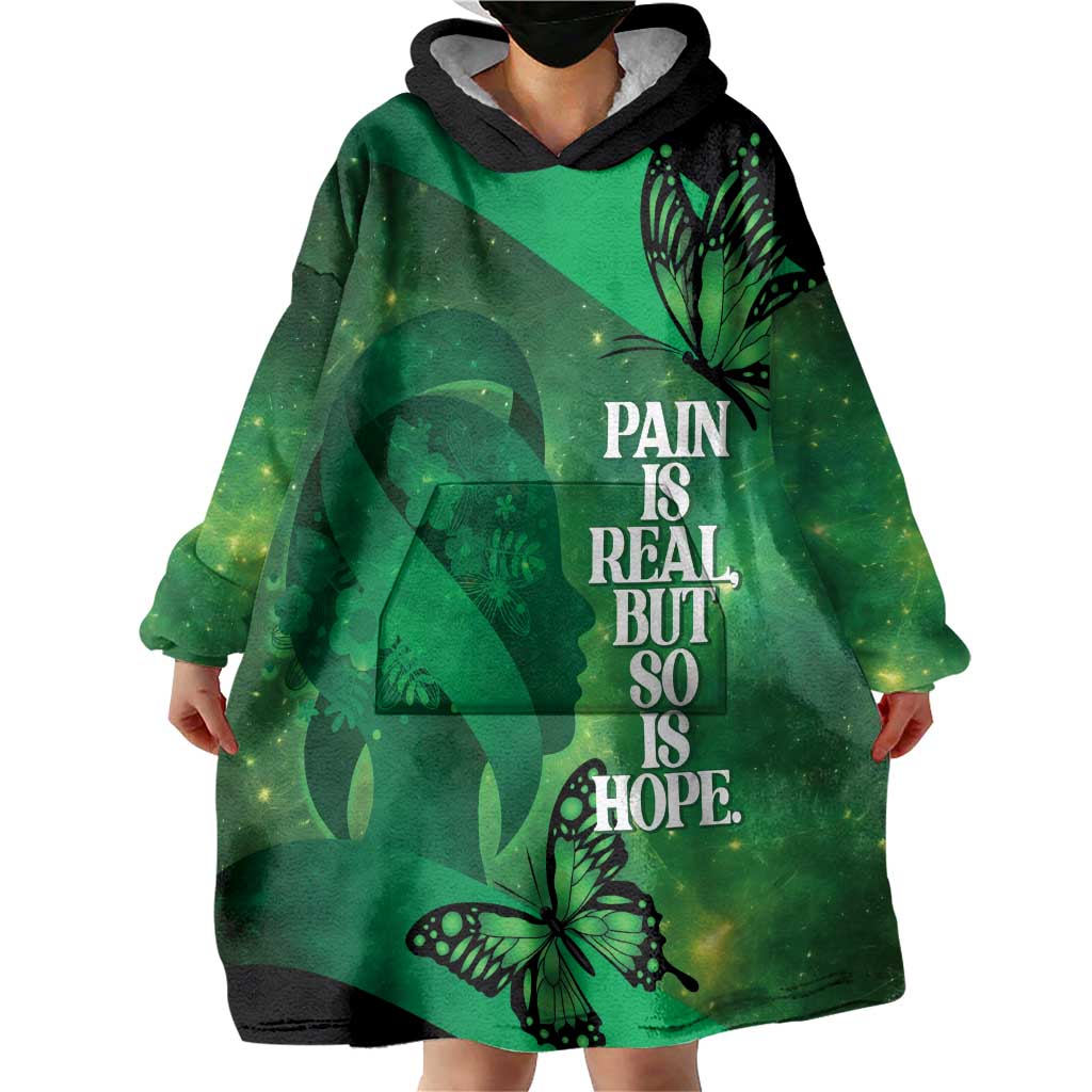 Personalised World Mental Health Awareness Month Wearable Blanket Hoodie Warriors Brave Strong Galaxy Vibes