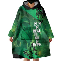 Personalised World Mental Health Awareness Month Wearable Blanket Hoodie Warriors Brave Strong Galaxy Vibes