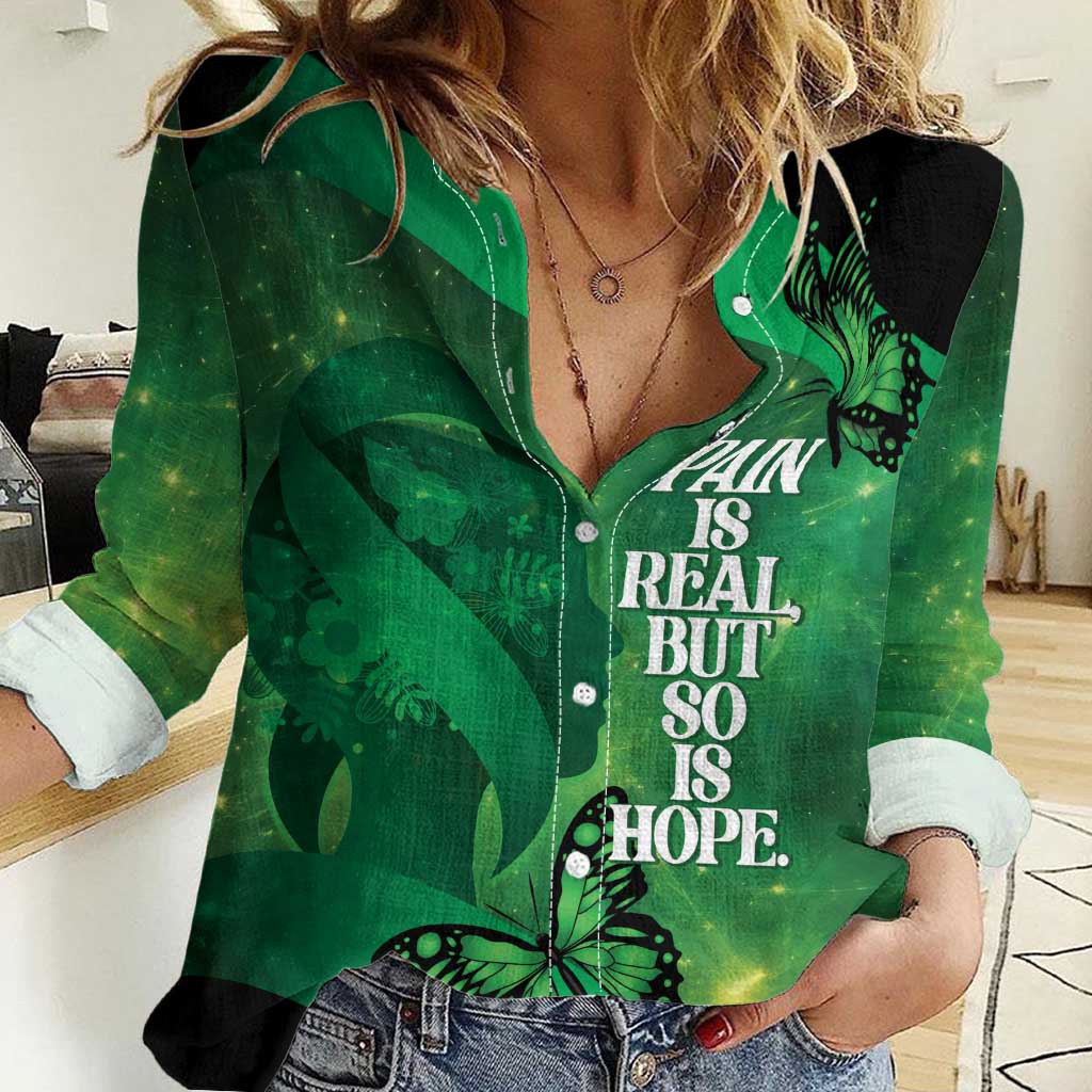 Personalised World Mental Health Awareness Month Women Casual Shirt Warriors Brave Strong Galaxy Vibes