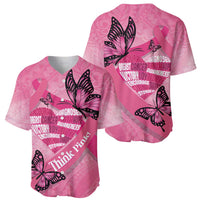 Polynesia Breast Cancer Awareness Month Baseball Jersey Pink Ribbon Mix Butterflies