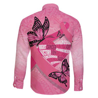 Polynesia Breast Cancer Awareness Month Family Matching Tank Maxi Dress and Hawaiian Shirt Pink Ribbon Mix Butterflies