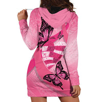 Polynesia Breast Cancer Awareness Month Hoodie Dress Pink Ribbon Mix Butterflies
