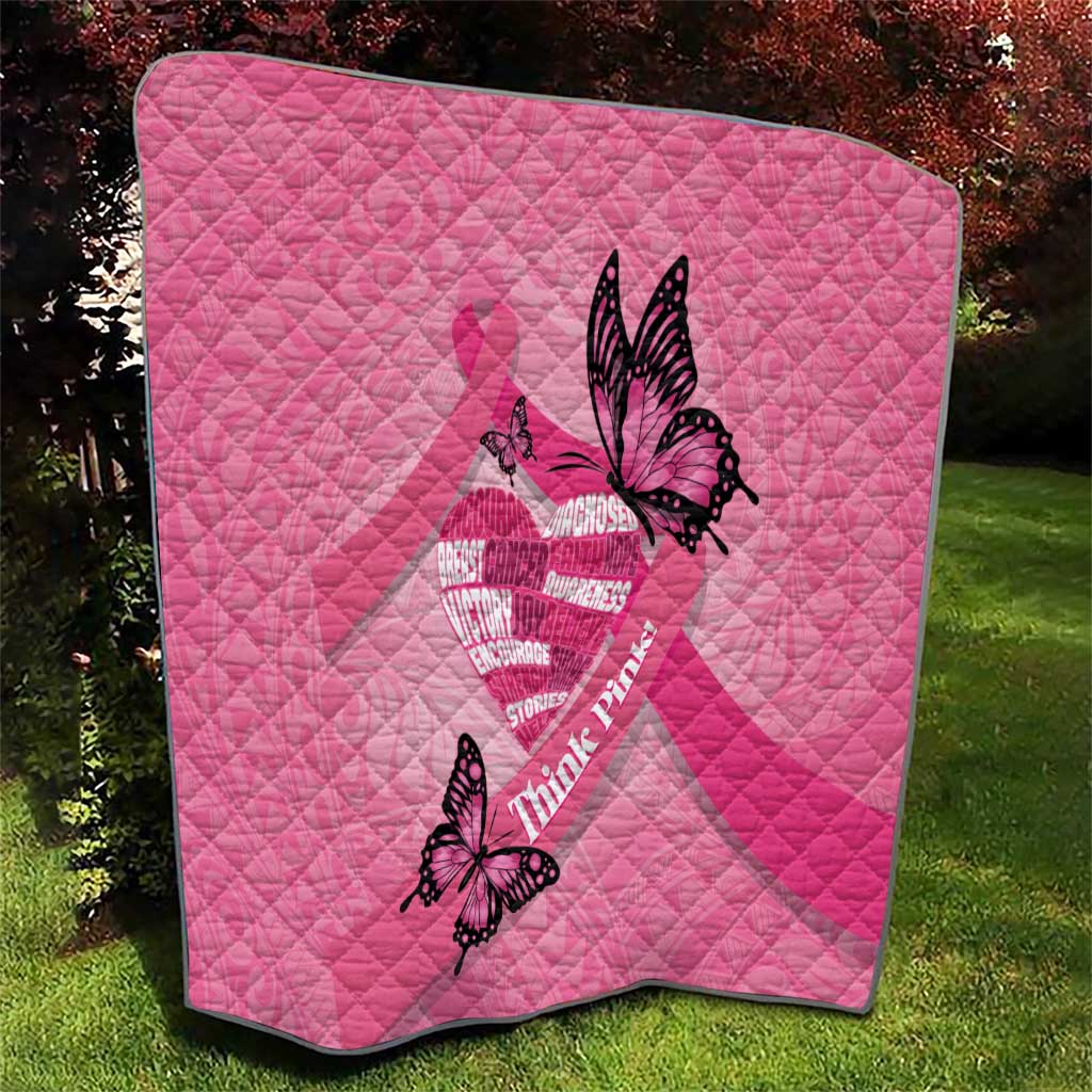 Polynesia Breast Cancer Awareness Month Quilt Pink Ribbon Mix Butterflies