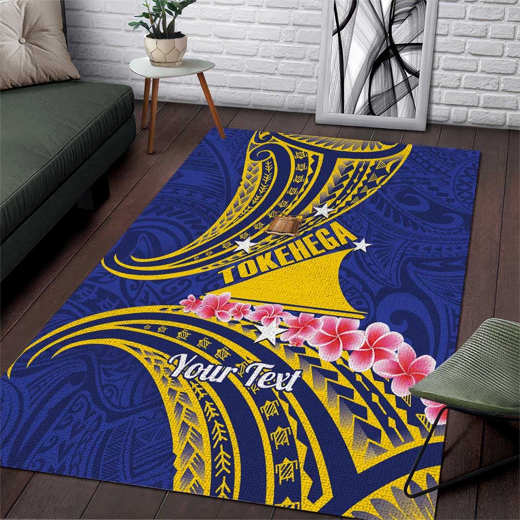Personalised Tokelau Tokehega Day Area Rug Tokelauan Tatau Flag Color LT14 Blue - Polynesian Pride