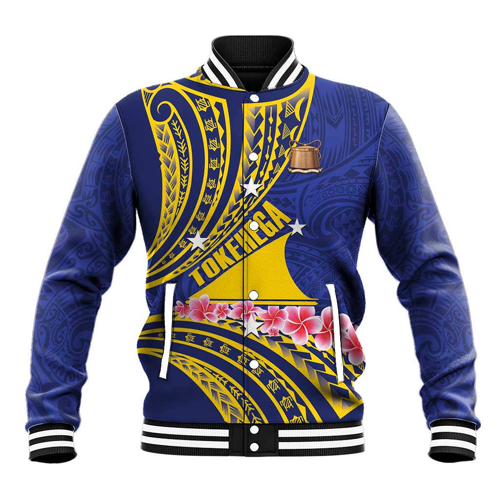 Personalised Tokelau Tokehega Day Baseball Jacket Tokelauan Tatau Flag Color LT14 Unisex Blue - Polynesian Pride