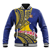Personalised Tokelau Tokehega Day Baseball Jacket Tokelauan Tatau Flag Color LT14 Unisex Blue - Polynesian Pride