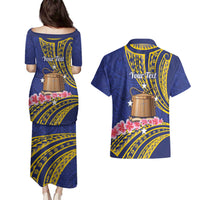 Personalised Tokelau Tokehega Day Couples Matching Puletasi and Hawaiian Shirt Tokelauan Tatau Flag Color LT14 - Polynesian Pride