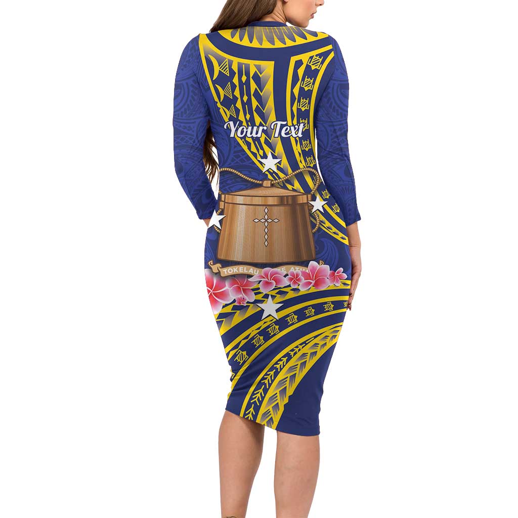 Personalised Tokelau Tokehega Day Family Matching Long Sleeve Bodycon Dress and Hawaiian Shirt Tokelauan Tatau Flag Color LT14 - Polynesian Pride