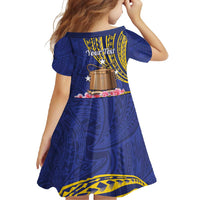 Personalised Tokelau Tokehega Day Family Matching Short Sleeve Bodycon Dress and Hawaiian Shirt Tokelauan Tatau Flag Color LT14 - Polynesian Pride