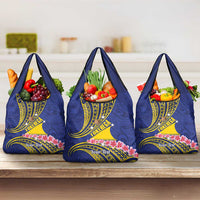Personalised Tokelau Tokehega Day Grocery Bag Tokelauan Tatau Flag Color LT14 3-pack One Size Blue - Polynesian Pride