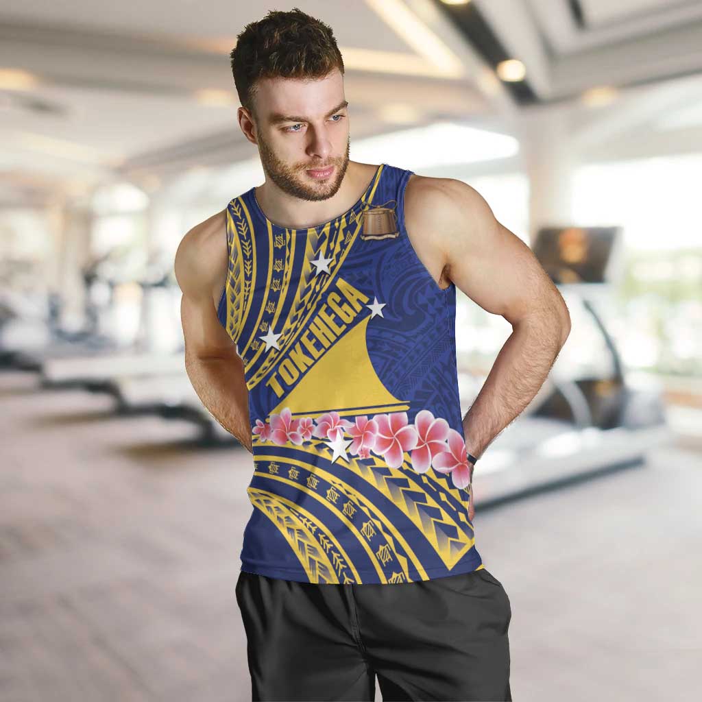 Personalised Tokelau Tokehega Day Men Tank Top Tokelauan Tatau Flag Color LT14 Blue - Polynesian Pride