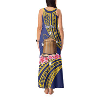 Personalised Tokelau Tokehega Day Tank Maxi Dress Tokelauan Tatau Flag Color - Polynesian Pride