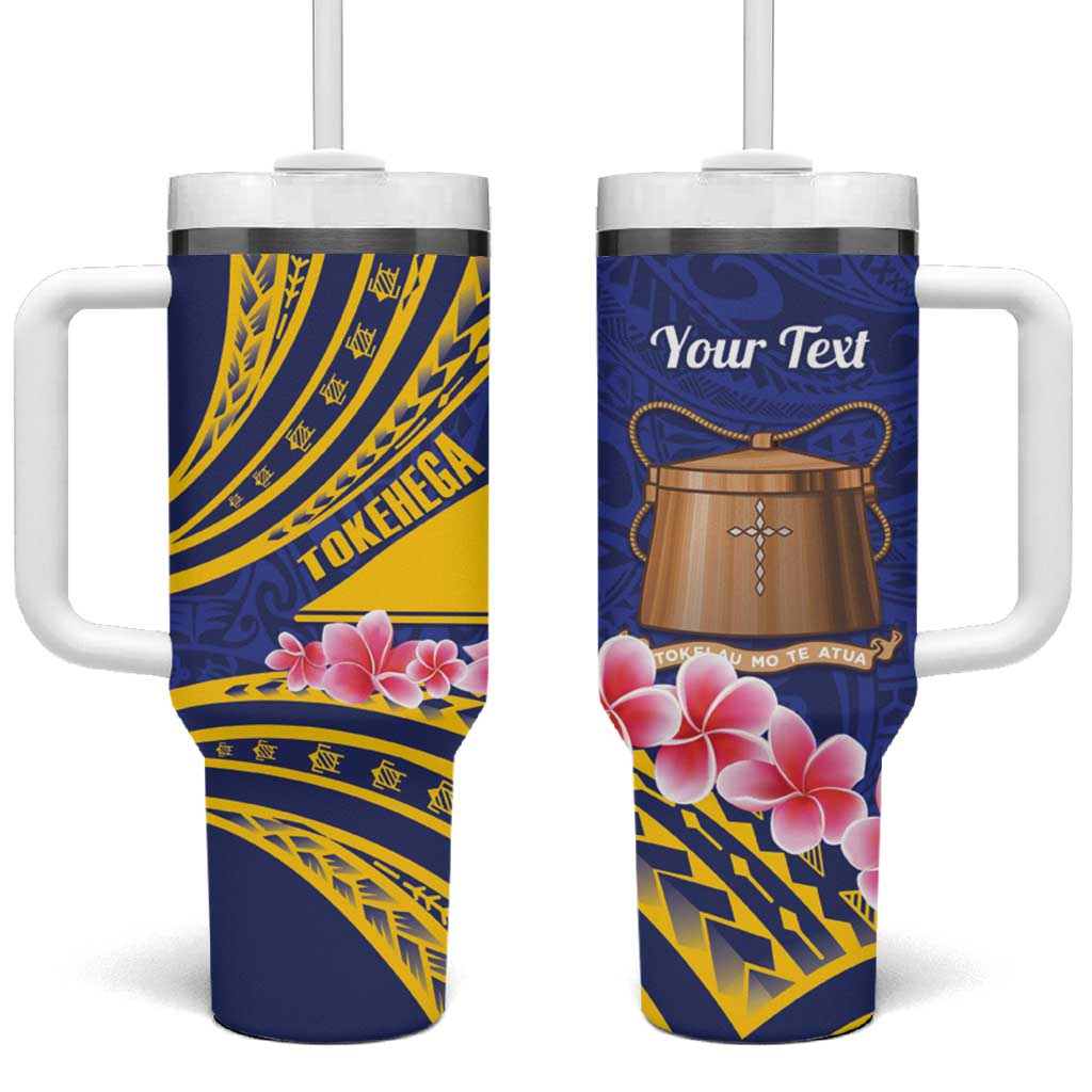 Personalised Tokelau Tokehega Day Tumbler With Handle Tokelauan Tatau Flag Color LT14 One Size: 40 oz Blue - Polynesian Pride
