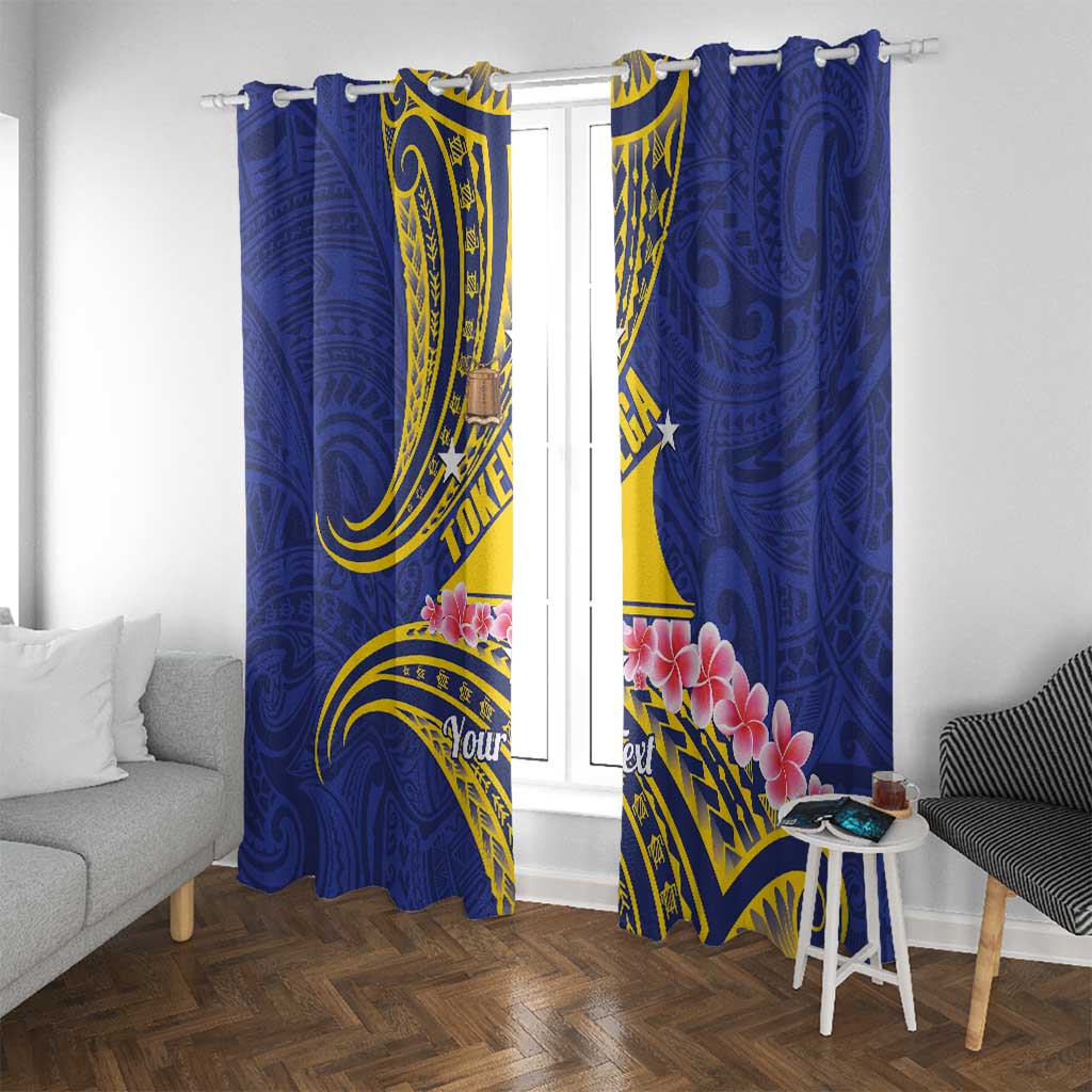 Personalised Tokelau Tokehega Day Window Curtain Tokelauan Tatau Flag Color LT14 With Grommets Blue - Polynesian Pride