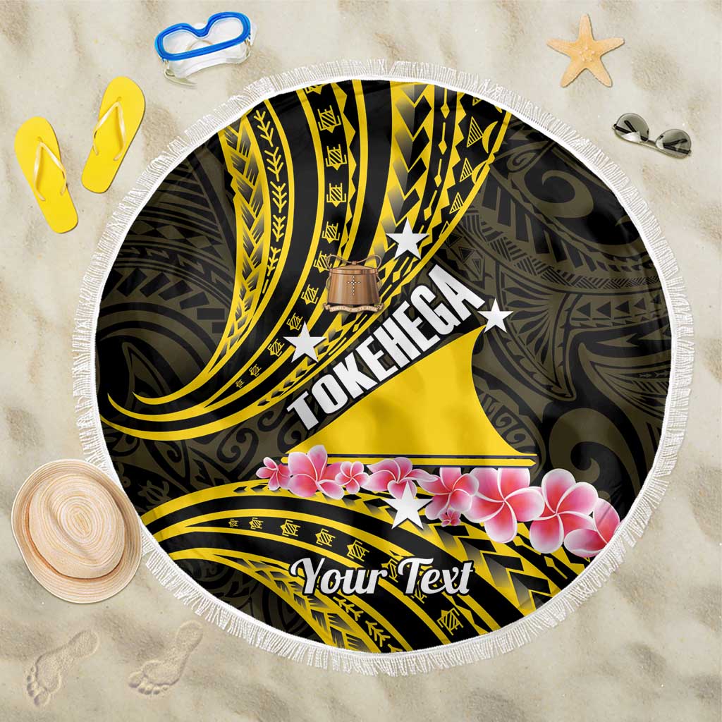 Personalised Tokelau Tokehega Day Beach Blanket Tokelauan Tatau Black Color LT14 One Size 150cm Black - Polynesian Pride