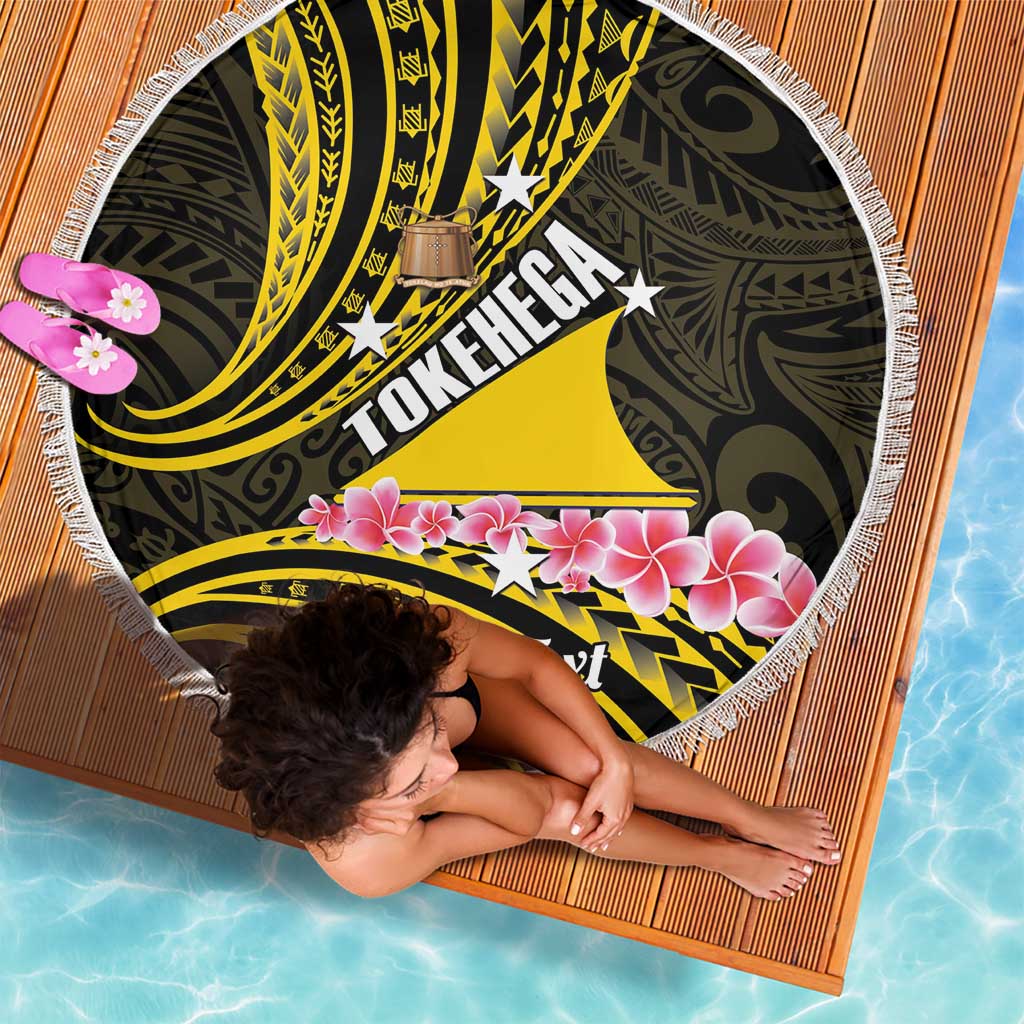 Personalised Tokelau Tokehega Day Beach Blanket Tokelauan Tatau Black Color LT14 - Polynesian Pride