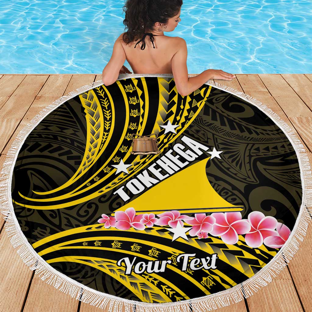 Personalised Tokelau Tokehega Day Beach Blanket Tokelauan Tatau Black Color LT14 - Polynesian Pride