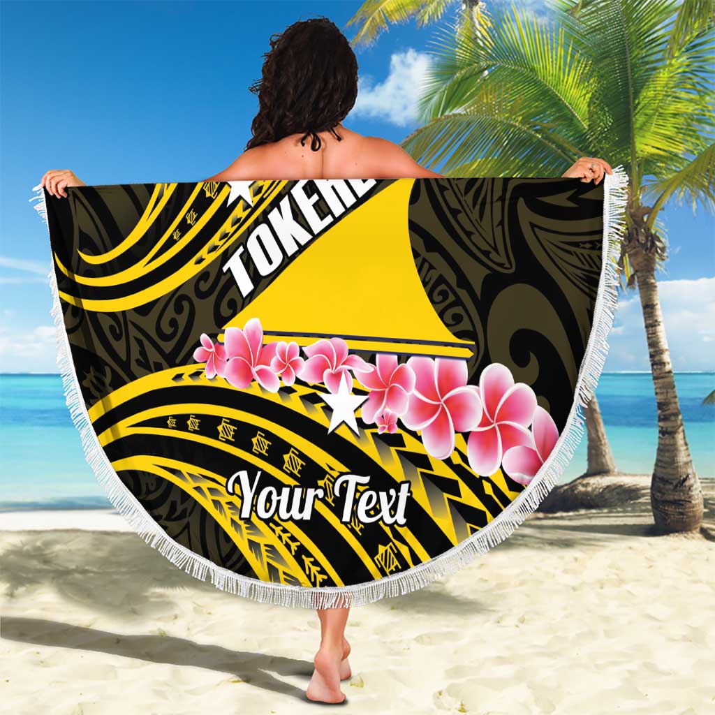 Personalised Tokelau Tokehega Day Beach Blanket Tokelauan Tatau Black Color LT14 - Polynesian Pride