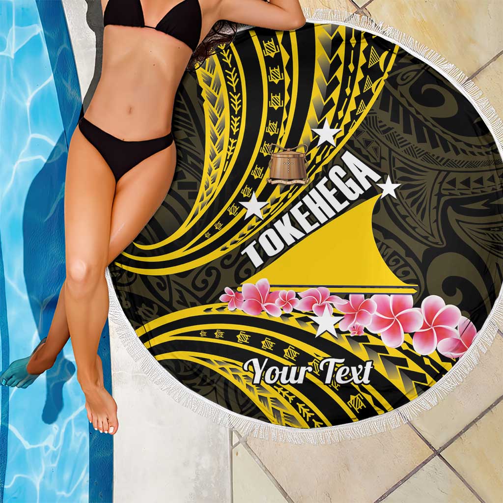 Personalised Tokelau Tokehega Day Beach Blanket Tokelauan Tatau Black Color LT14 - Polynesian Pride