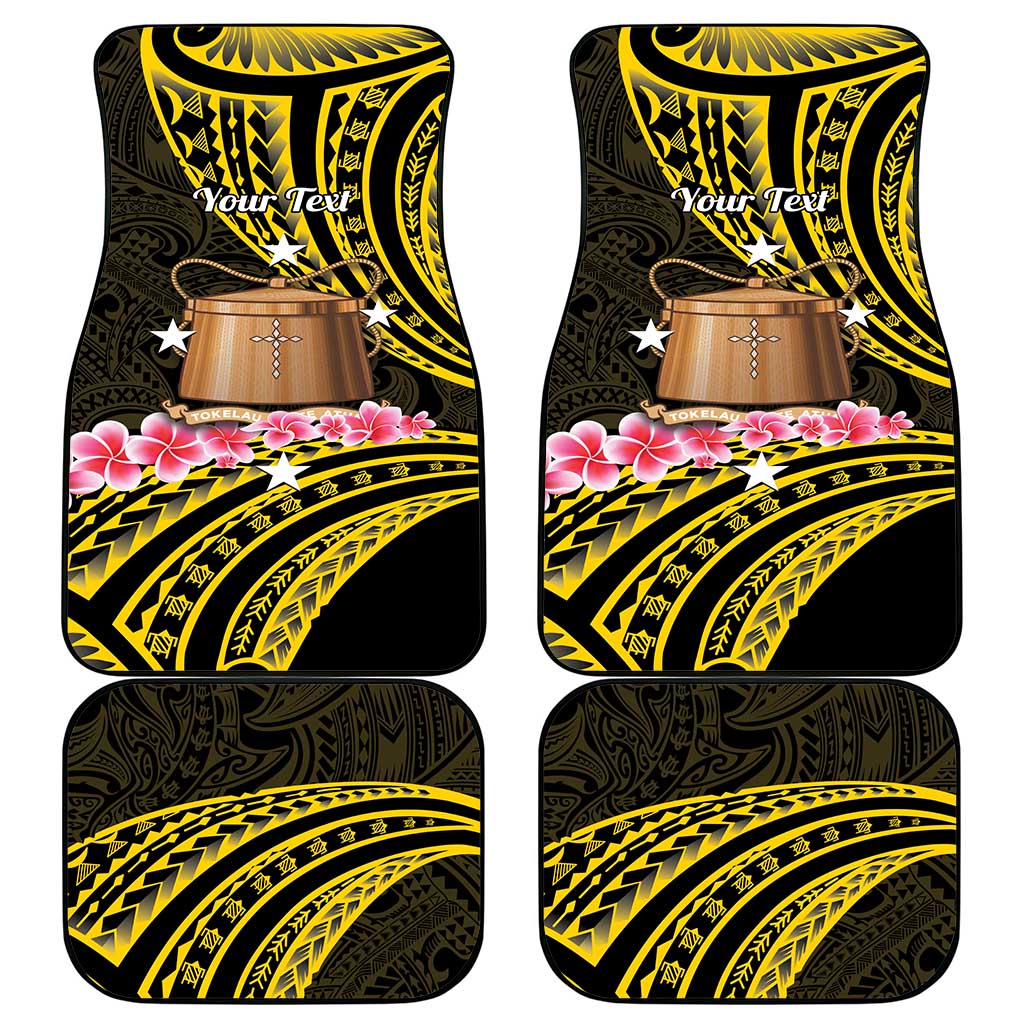 Personalised Tokelau Tokehega Day Car Mats Tokelauan Tatau Black Color LT14 - Polynesian Pride