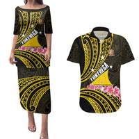 Personalised Tokelau Tokehega Day Couples Matching Puletasi and Hawaiian Shirt Tokelauan Tatau Black Color LT14 Black - Polynesian Pride