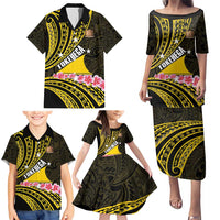 Personalised Tokelau Tokehega Day Family Matching Puletasi and Hawaiian Shirt Tokelauan Tatau Black Color LT14 - Polynesian Pride