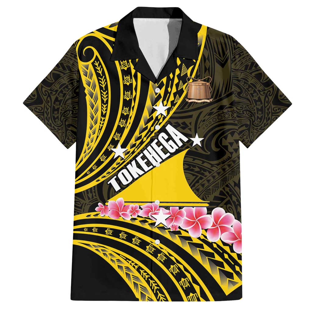 Personalised Tokelau Tokehega Day Family Matching Puletasi and Hawaiian Shirt Tokelauan Tatau Black Color LT14 Dad's Shirt - Short Sleeve Black - Polynesian Pride