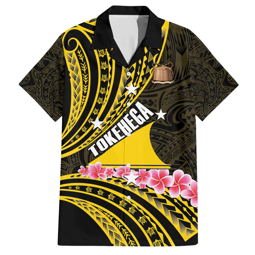 Personalised Tokelau Tokehega Day Family Matching Short Sleeve Bodycon Dress and Hawaiian Shirt Tokelauan Tatau Black Color LT14 Dad's Shirt - Short Sleeve Black - Polynesian Pride