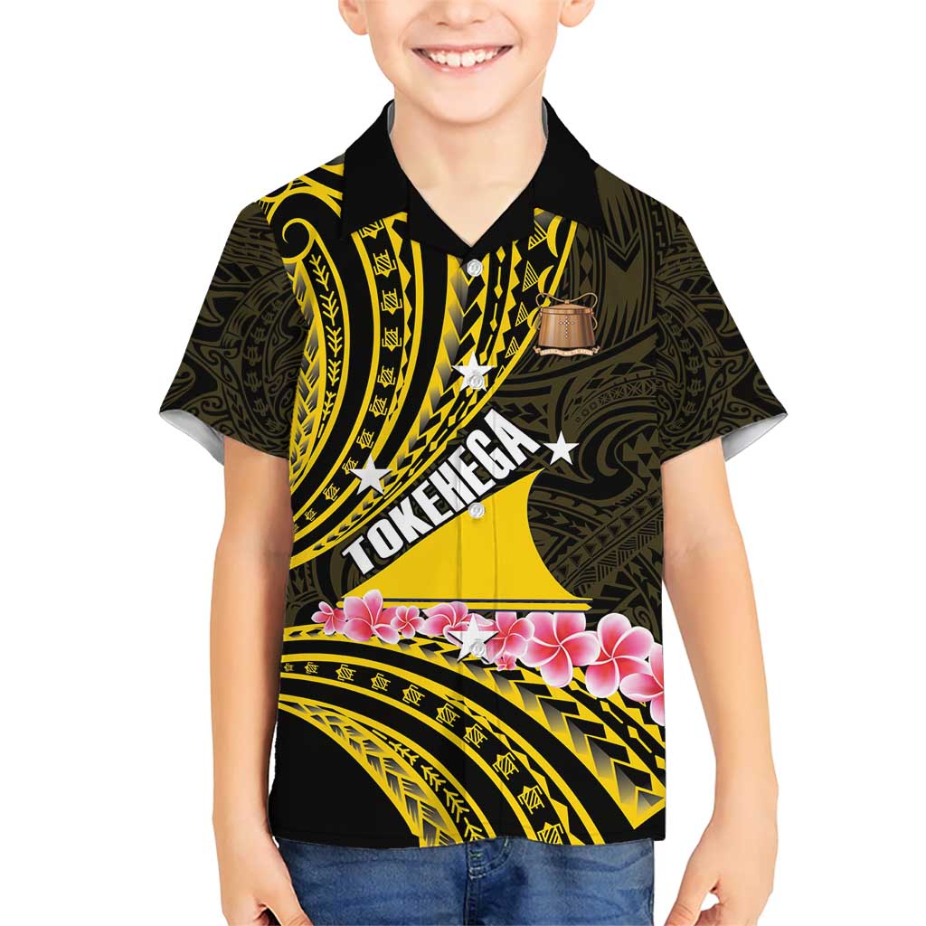 Personalised Tokelau Tokehega Day Family Matching Short Sleeve Bodycon Dress and Hawaiian Shirt Tokelauan Tatau Black Color LT14 Son's Shirt Black - Polynesian Pride