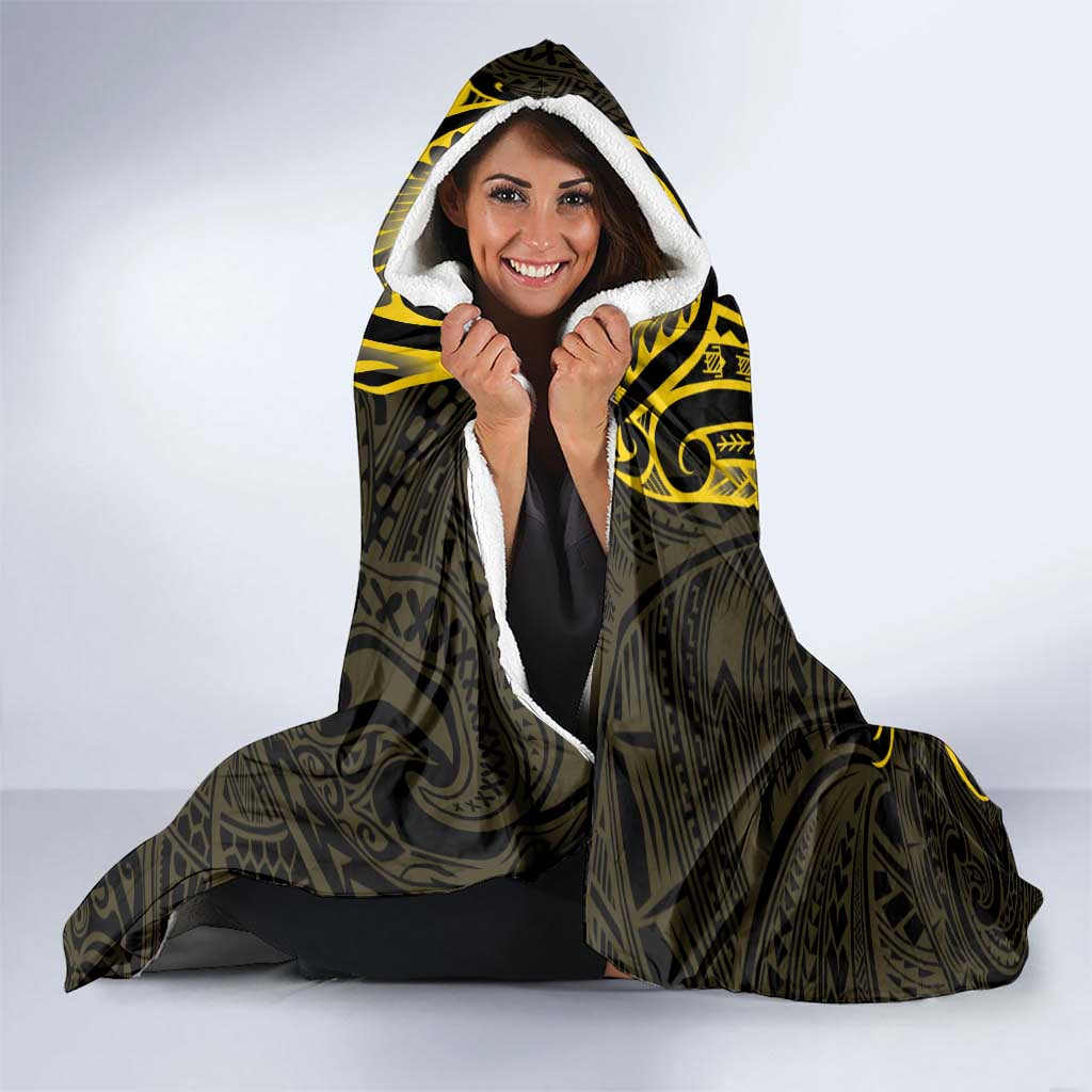 Personalised Tokelau Tokehega Day Hooded Blanket Tokelauan Tatau Black Color LT14 - Polynesian Pride