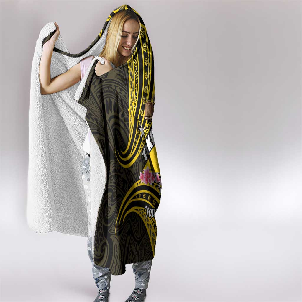 Personalised Tokelau Tokehega Day Hooded Blanket Tokelauan Tatau Black Color LT14 - Polynesian Pride