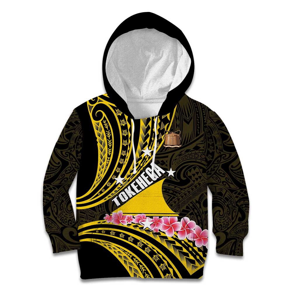 Personalised Tokelau Tokehega Day Kid Hoodie Tokelauan Tatau Black Color - Polynesian Pride