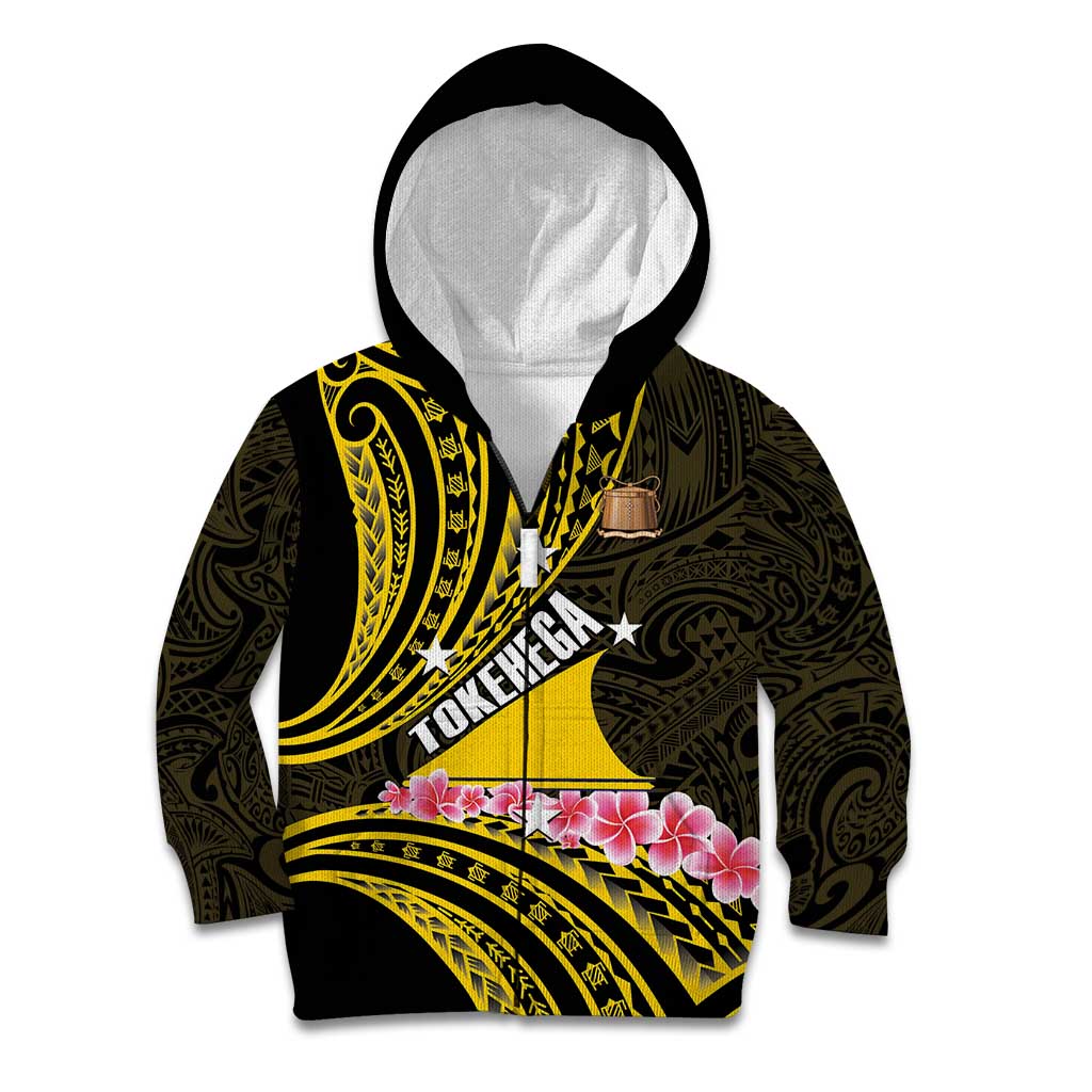 Personalised Tokelau Tokehega Day Kid Hoodie Tokelauan Tatau Black Color - Polynesian Pride