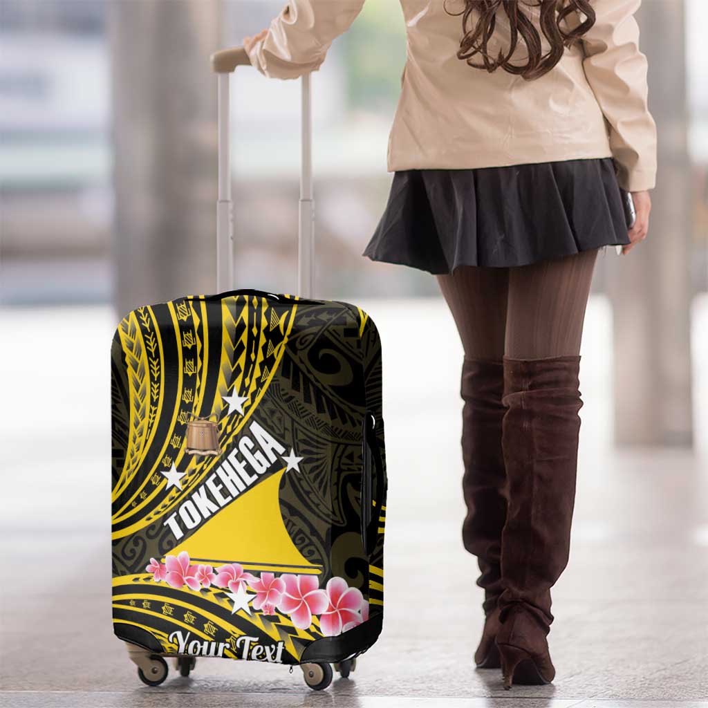 Personalised Tokelau Tokehega Day Luggage Cover Tokelauan Tatau Black Color - Polynesian Pride