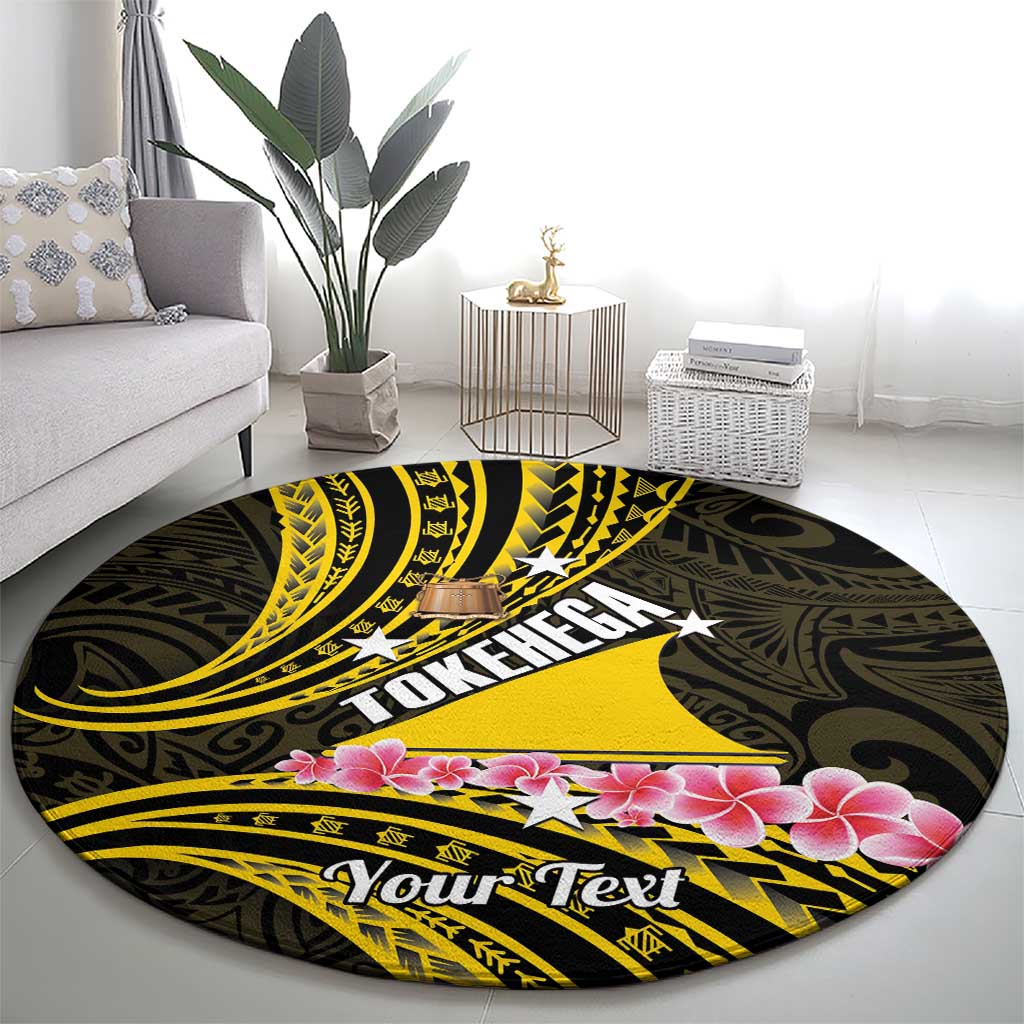 Personalised Tokelau Tokehega Day Round Carpet Tokelauan Tatau Black Color LT14 - Polynesian Pride