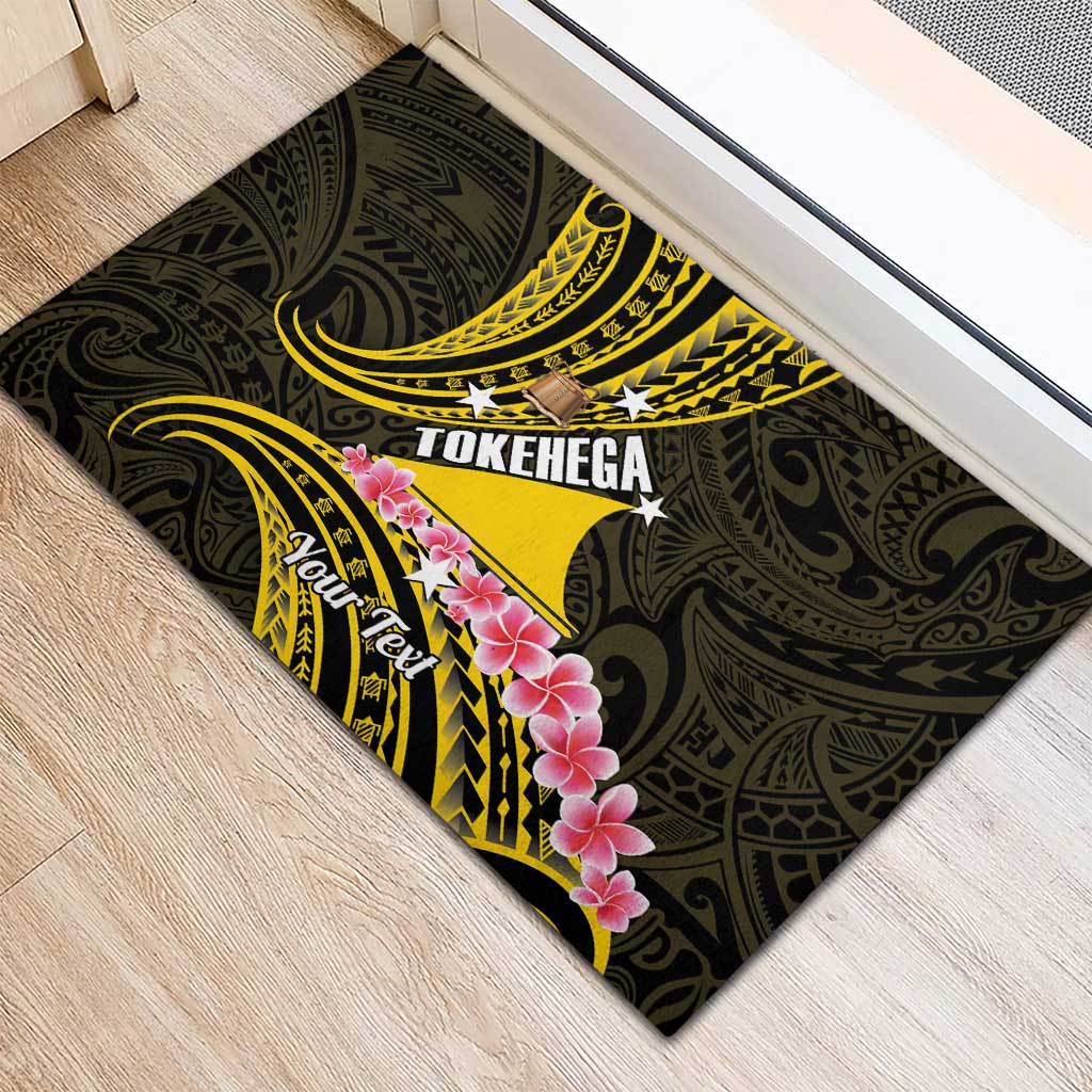 Personalised Tokelau Tokehega Day Rubber Doormat Tokelauan Tatau Black Color LT14 - Polynesian Pride