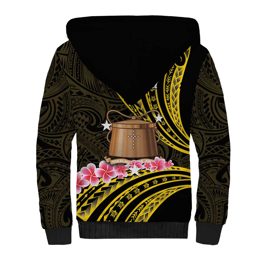 Personalised Tokelau Tokehega Day Sherpa Hoodie Tokelauan Tatau Black Color LT14 - Polynesian Pride