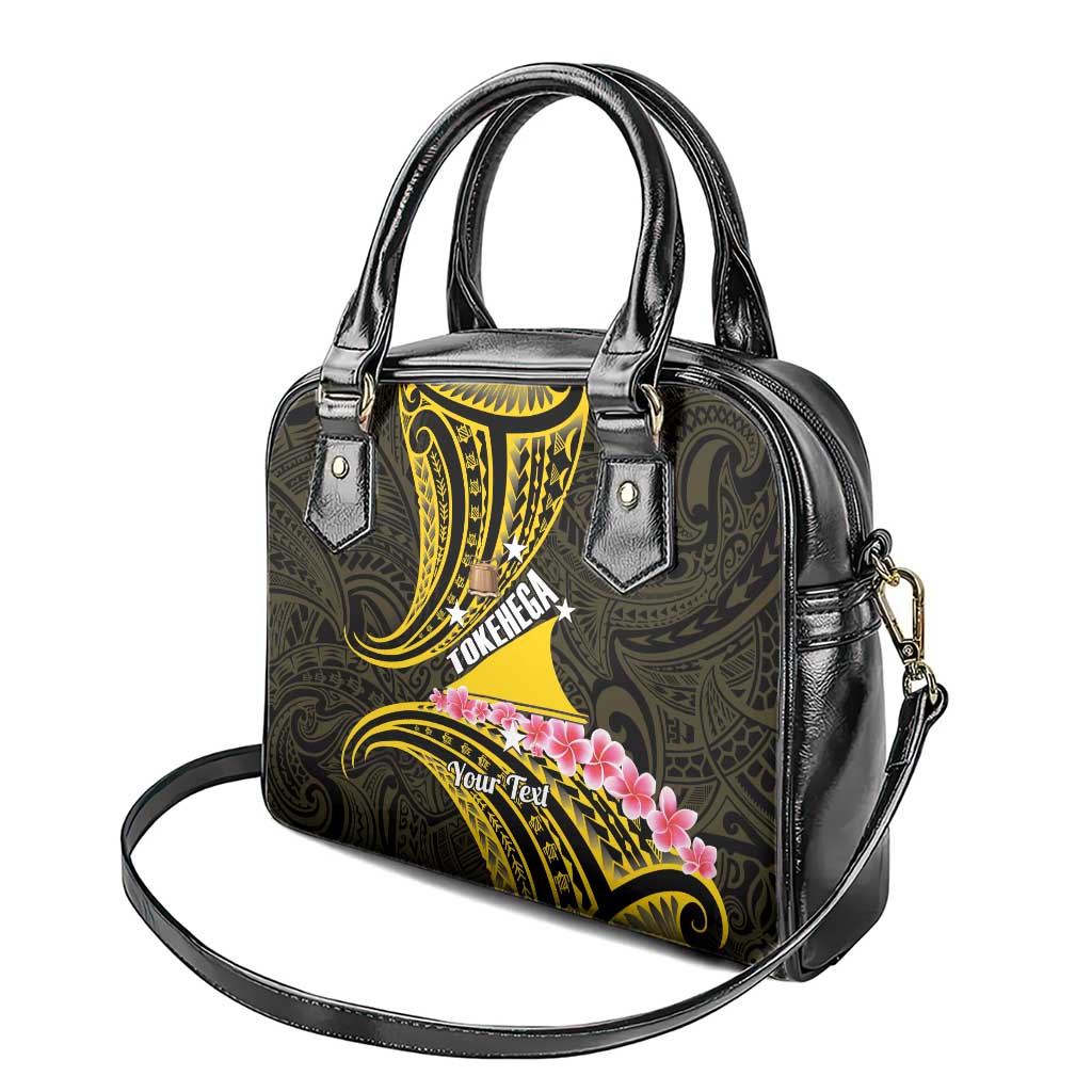Personalised Tokelau Tokehega Day Shoulder Handbag Tokelauan Tatau Black Color LT14 - Polynesian Pride