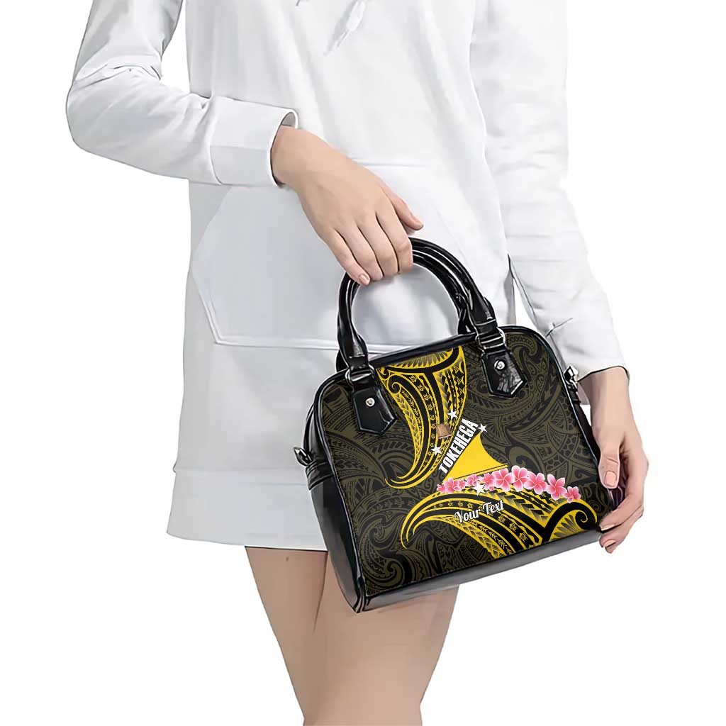 Personalised Tokelau Tokehega Day Shoulder Handbag Tokelauan Tatau Black Color LT14 - Polynesian Pride